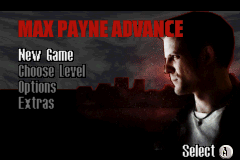 Max Payne Advance title screen for GameBoy Advance